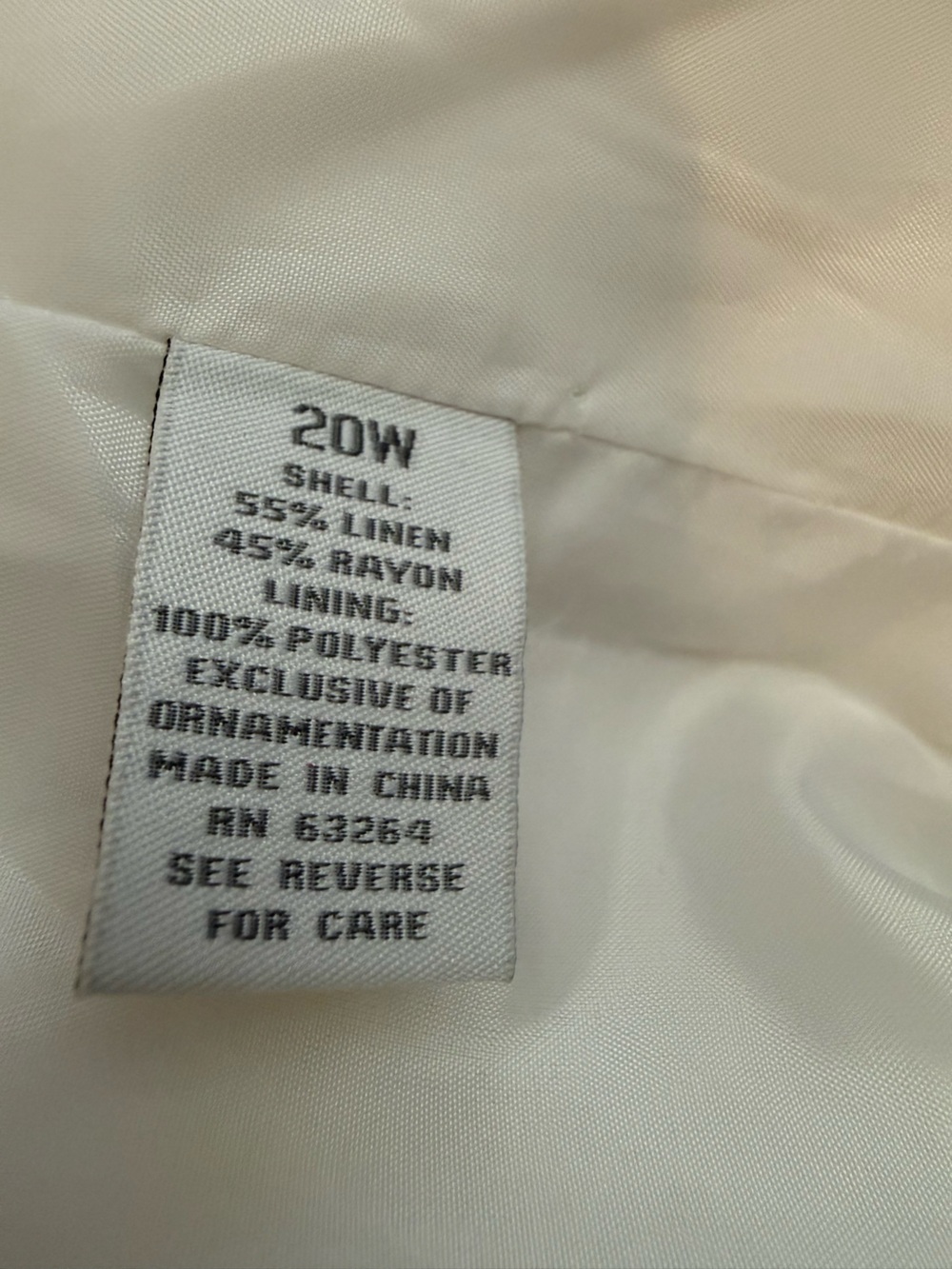 Dressbarn Woman White Embroidered Mandarin Style Linen Blend Open Blazer Sz 20W - Picture 12 of 12